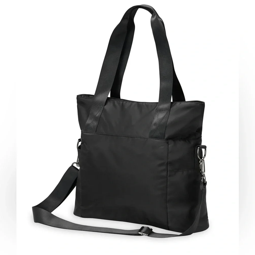GAIAM Black Tote Bag with White Yoga Mat Holder - Picture 2 of 7